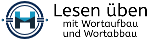 Logo: Lesen üben mit Wortaufbau und Wortabbau